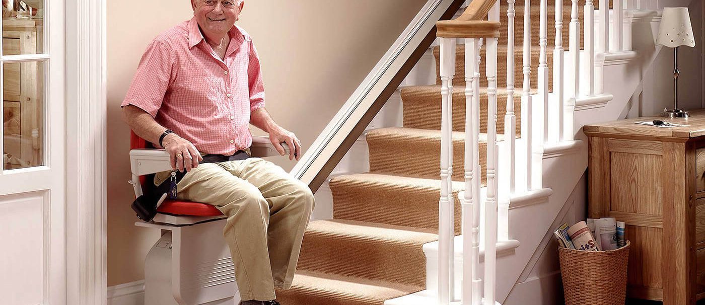 stair-lift-in-use-in-st-louis-home | Cain&#39;s Mobility Missouri